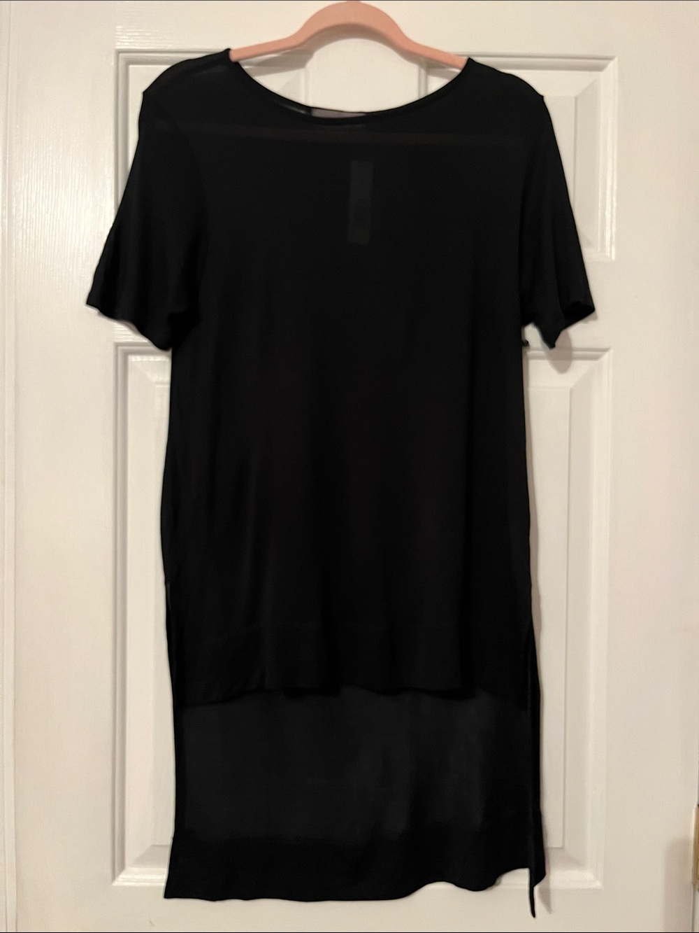 Michael Stars Semi-Sheer High-Low Short Sleeve T-Shirt